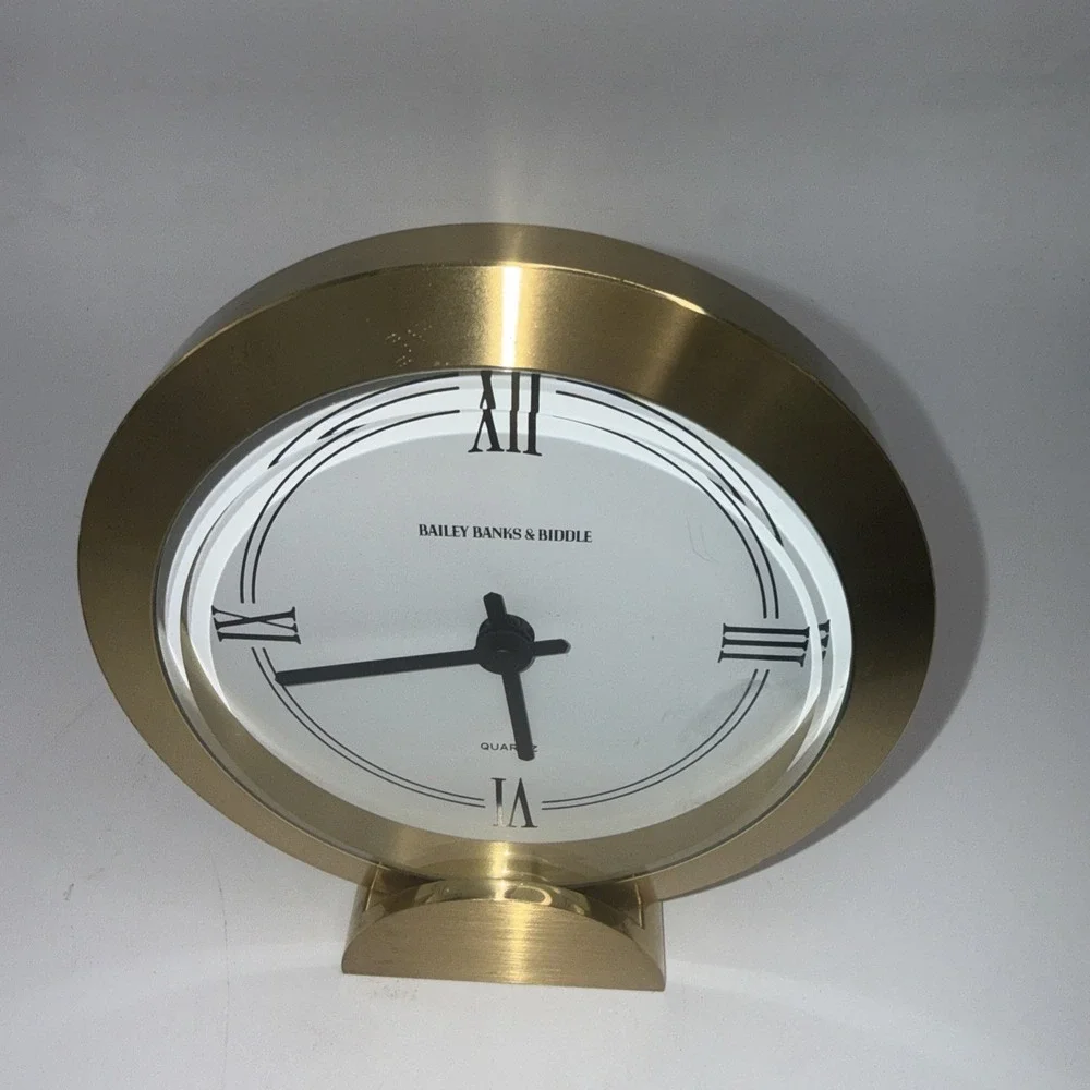 BAILEY BANKS & BIDDLE BRASS DESK CLOCK - Model # HA / 3435 GERMANY Hechinger